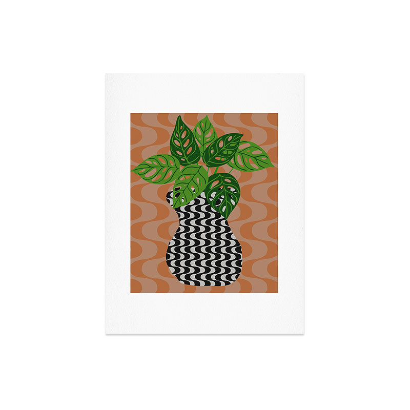 Coco de Paris Green plant retro style 4 Art Print