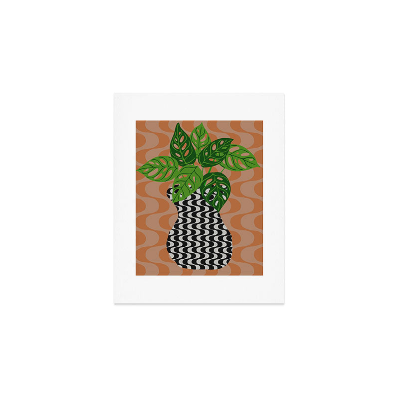 Coco de Paris Green plant retro style 4 Art Print