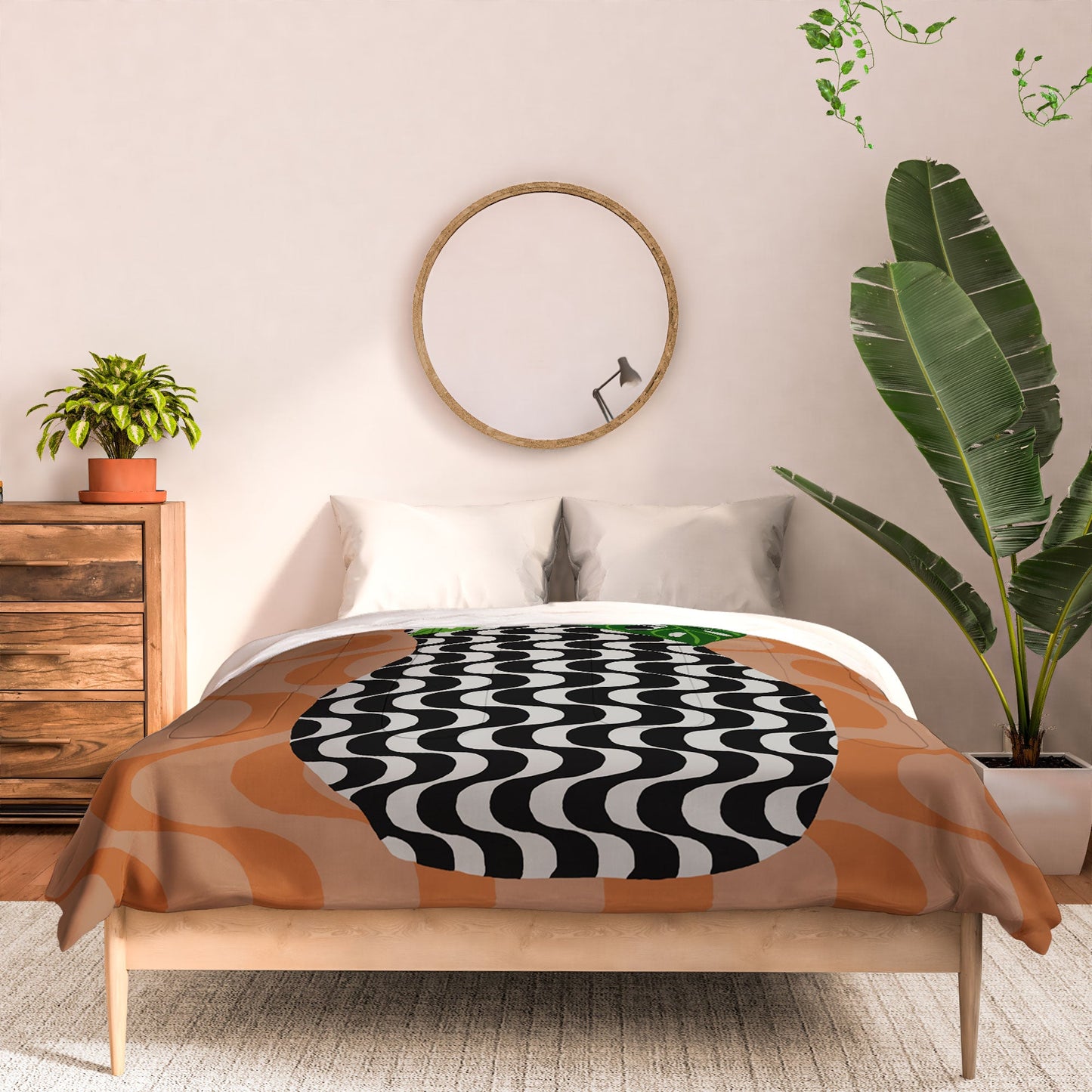 Coco de Paris Green plant retro style 4 Comforter