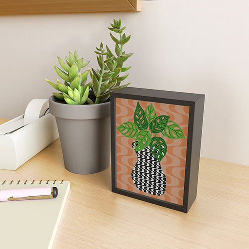 Coco de Paris Green plant retro style 4 Framed Mini Art Print