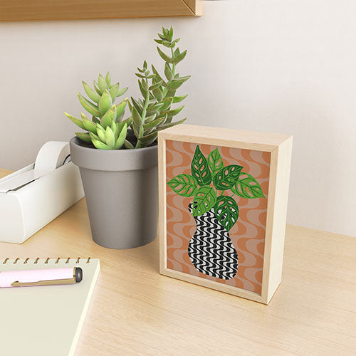 Coco de Paris Green plant retro style 4 Framed Mini Art Print