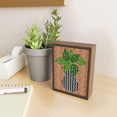 Coco de Paris Green plant retro style 4 Framed Mini Art Print