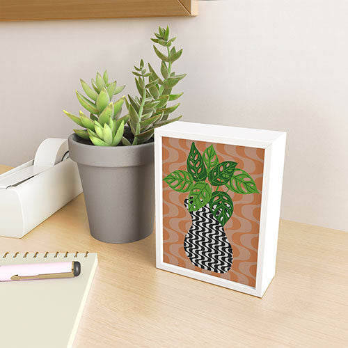 Coco de Paris Green plant retro style 4 Framed Mini Art Print
