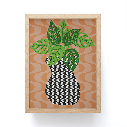 Coco de Paris Green plant retro style 4 Framed Mini Art Print