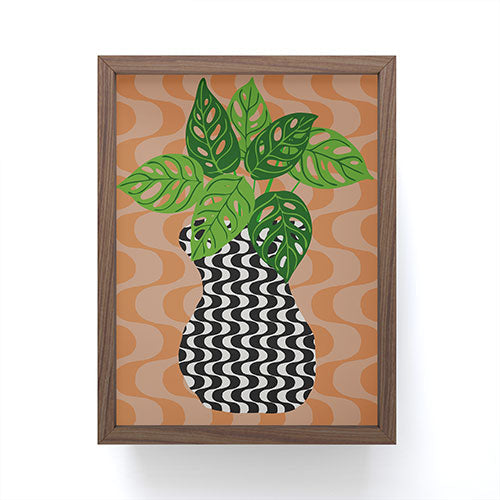 Coco de Paris Green plant retro style 4 Framed Mini Art Print