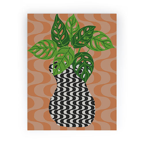 Coco de Paris Green plant retro style 4 Mini Art Print