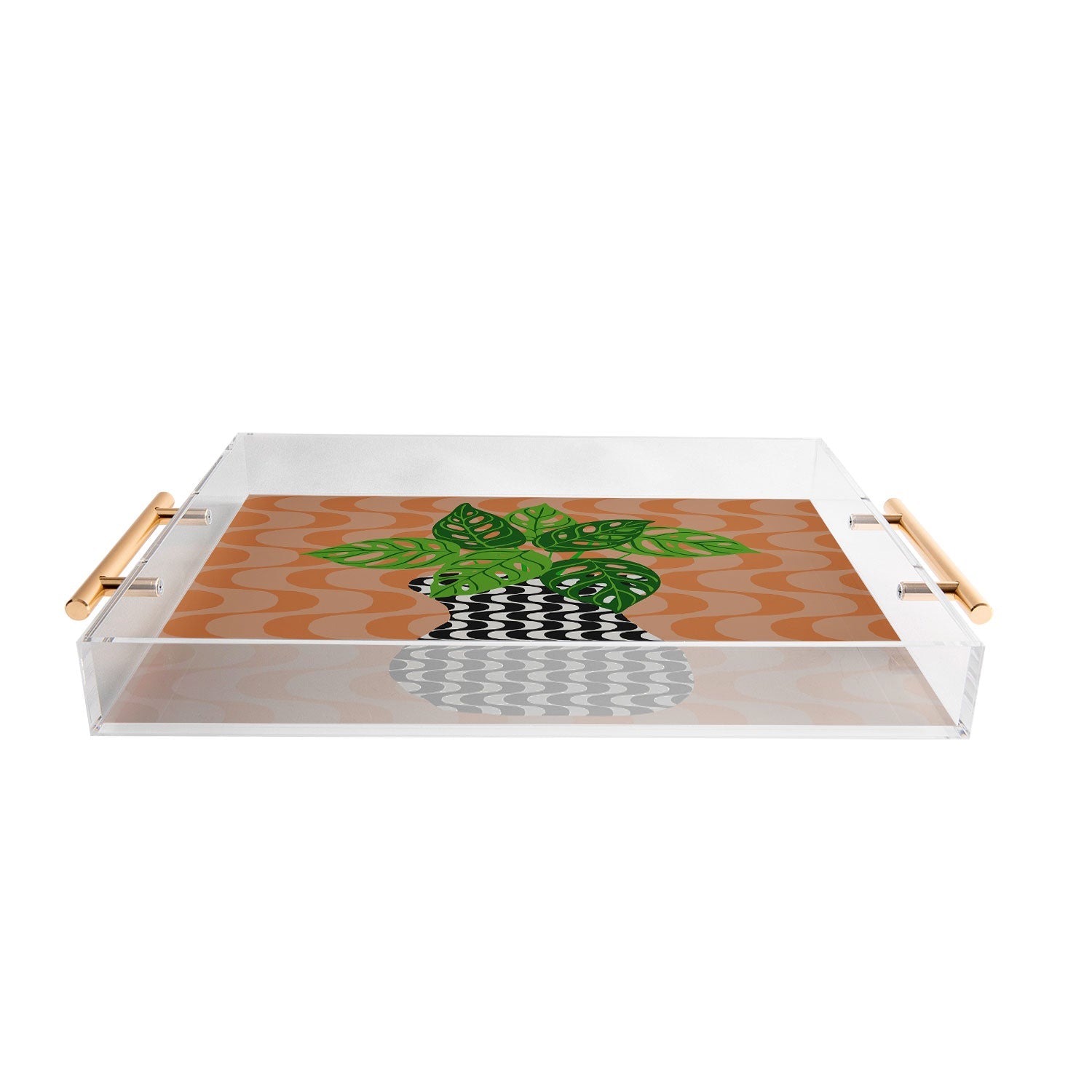Coco de Paris Green plant retro style 4 Acrylic Tray