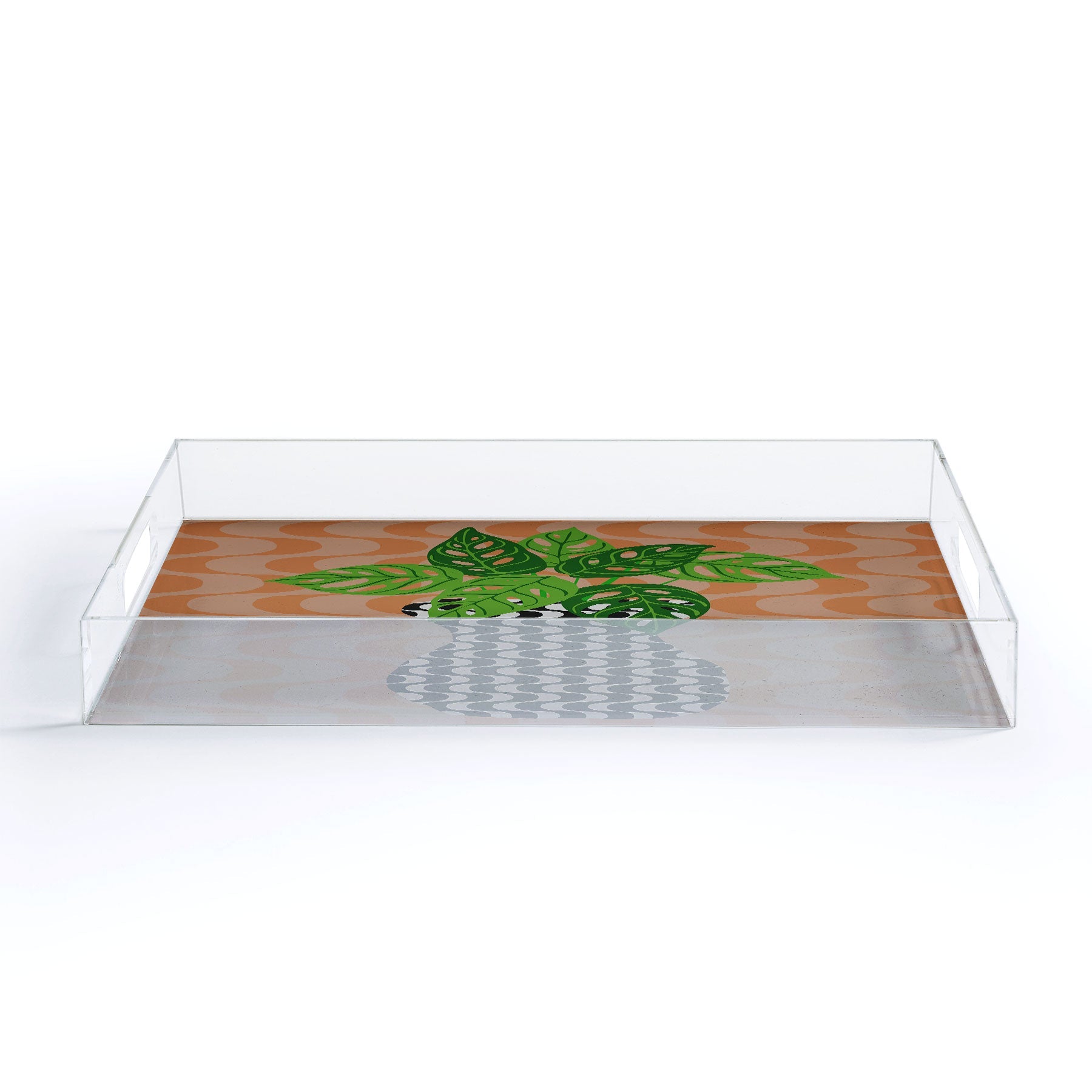 Coco de Paris Green plant retro style 4 Acrylic Tray