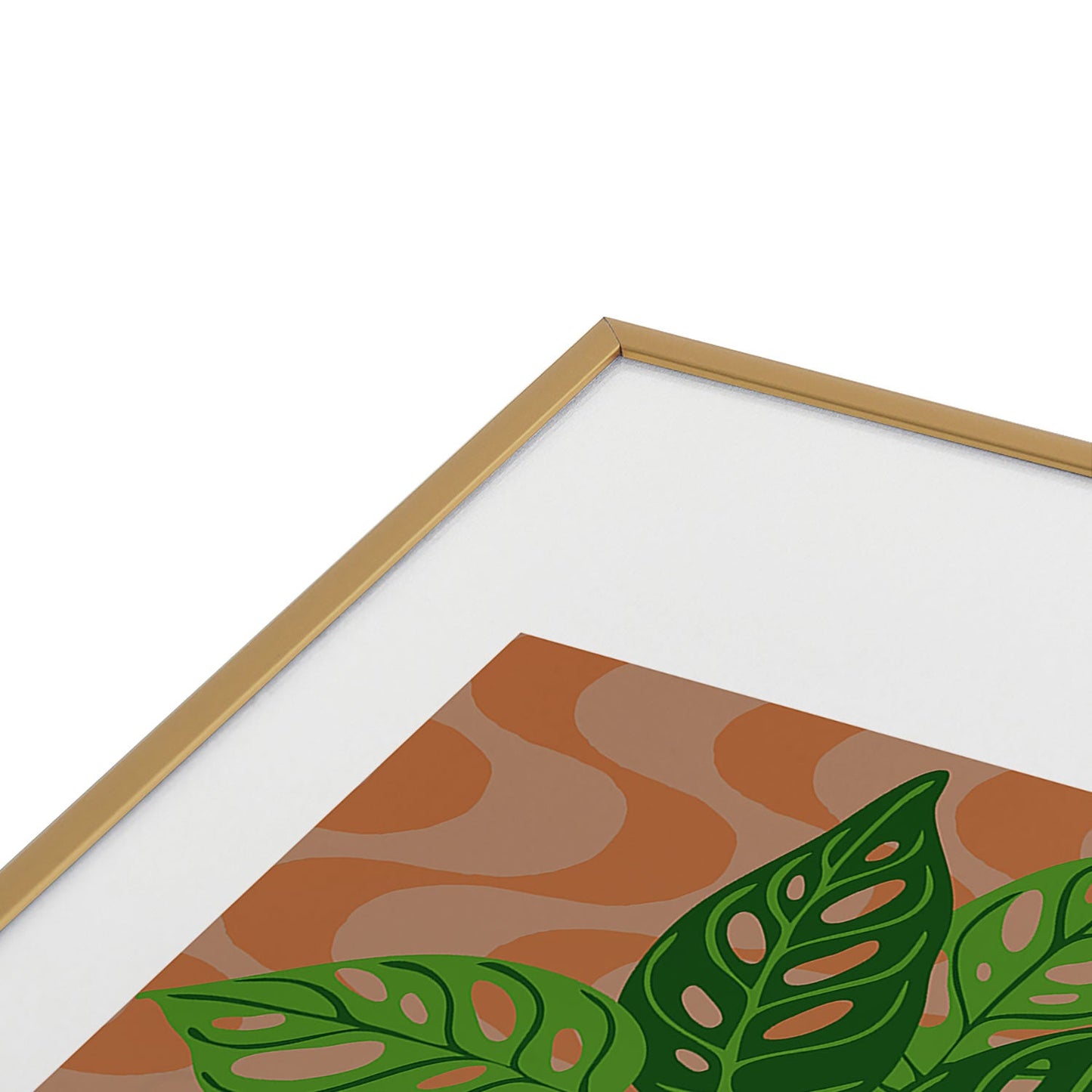 Coco de Paris Green plant retro style 4 Metal Framed Art Print