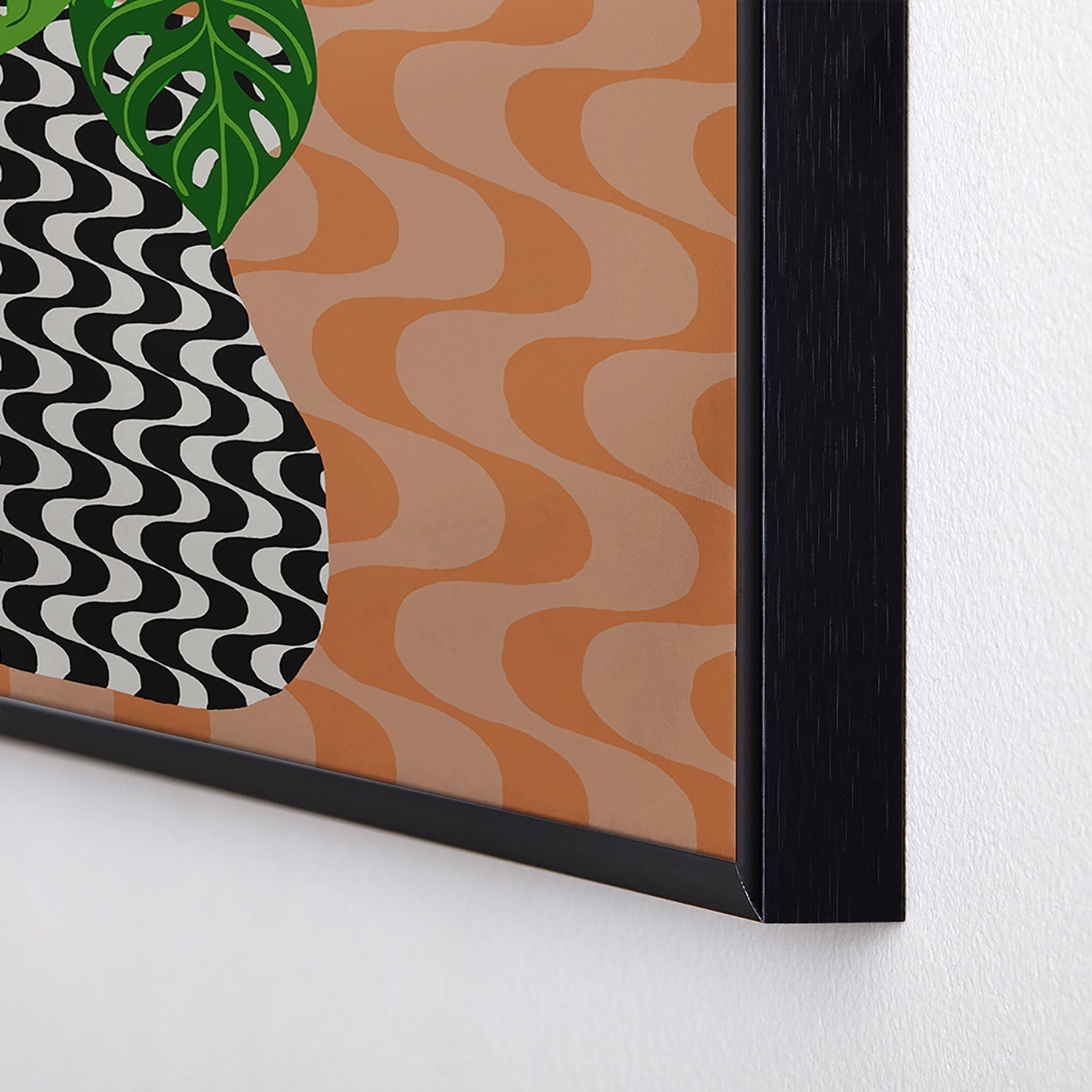 Coco de Paris Green plant retro style 4 Square Metal Framed Art Print