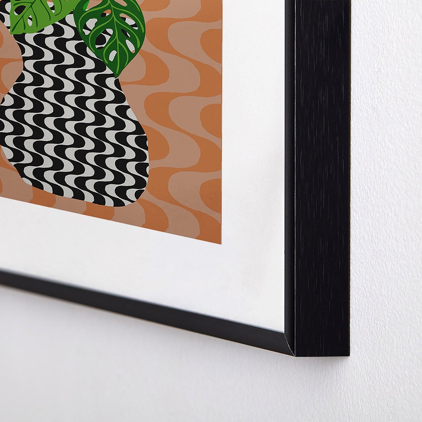 Coco de Paris Green plant retro style 4 Metal Framed Art Print