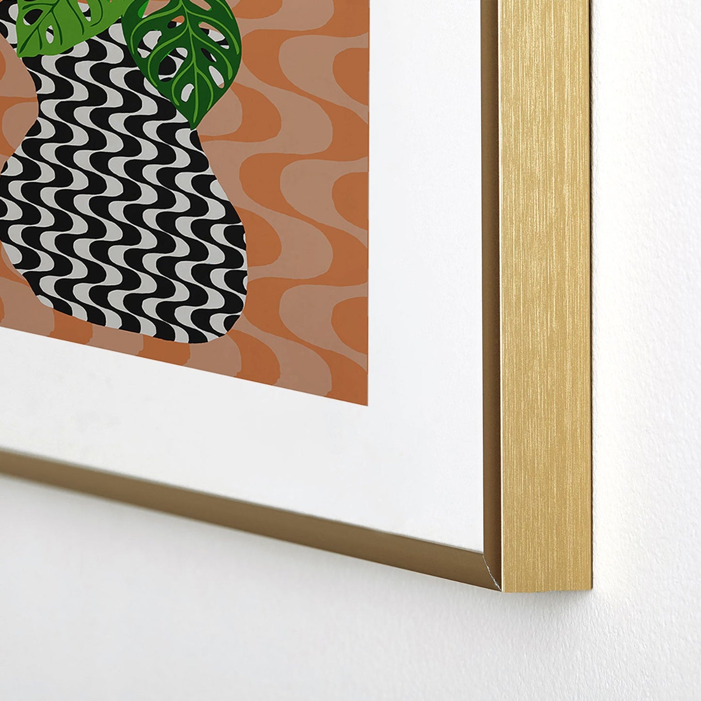 Coco de Paris Green plant retro style 4 Metal Framed Art Print