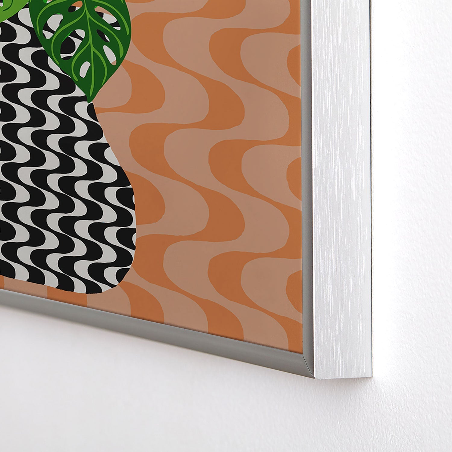 Coco de Paris Green plant retro style 4 Square Metal Framed Art Print