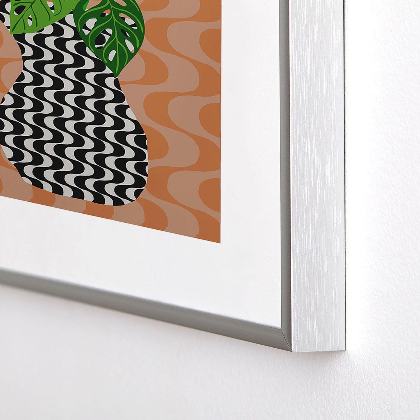 Coco de Paris Green plant retro style 4 Metal Framed Art Print