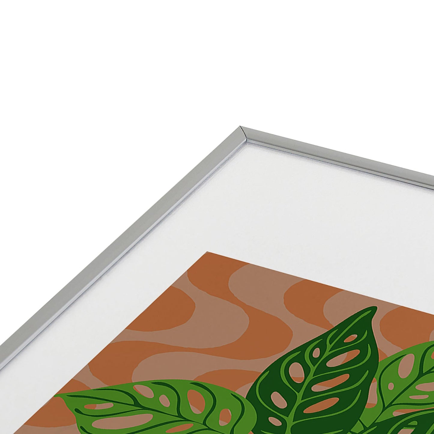 Coco de Paris Green plant retro style 4 Metal Framed Art Print