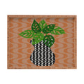 Coco de Paris Green plant retro style 4 Rectangular Tray