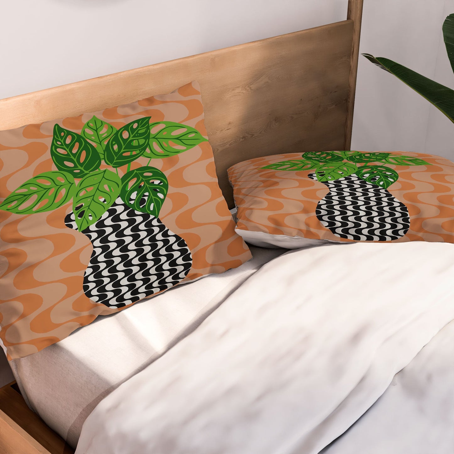 Coco de Paris Green plant retro style 4 Pillow Shams