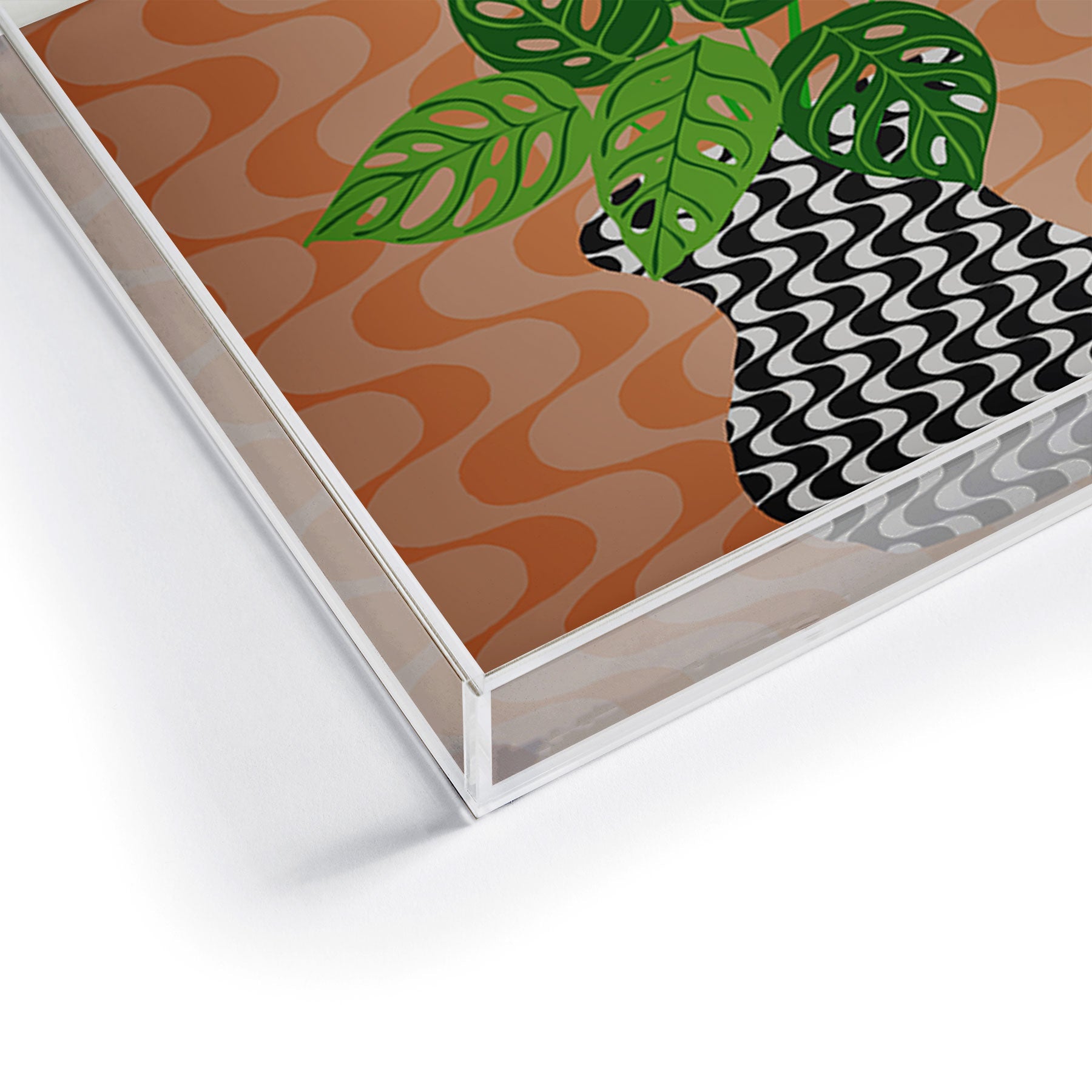Coco de Paris Green plant retro style 4 Acrylic Tray