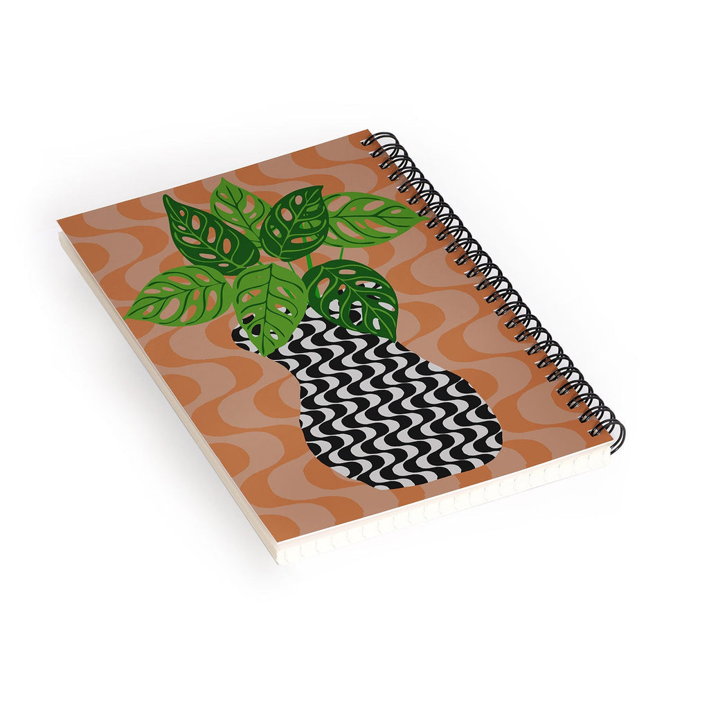 Coco de Paris Green plant retro style 4 Spiral Notebook