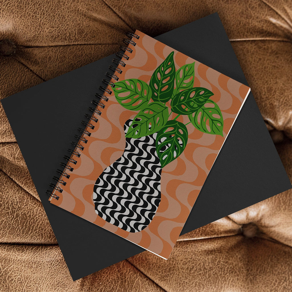 Coco de Paris Green plant retro style 4 Spiral Notebook