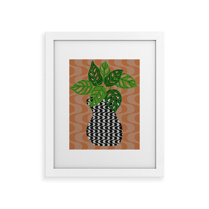 Coco de Paris Green plant retro style 4 Framed Art Print