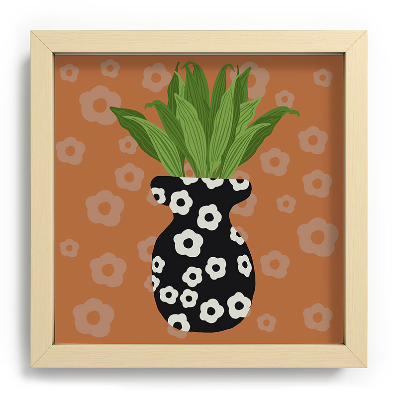 Coco de Paris Green plant retro style 5 Recessed Framing Square