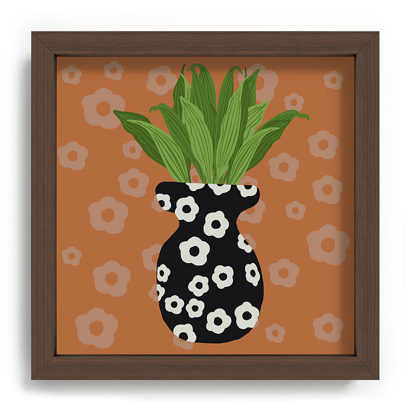 Coco de Paris Green plant retro style 5 Recessed Framing Square
