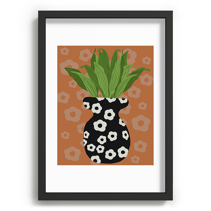 Coco de Paris Green plant retro style 5 Recessed Framing Rectangle