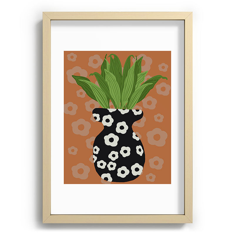 Coco de Paris Green plant retro style 5 Recessed Framing Rectangle