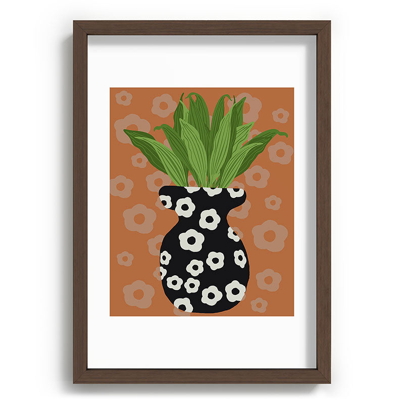 Coco de Paris Green plant retro style 5 Recessed Framing Rectangle