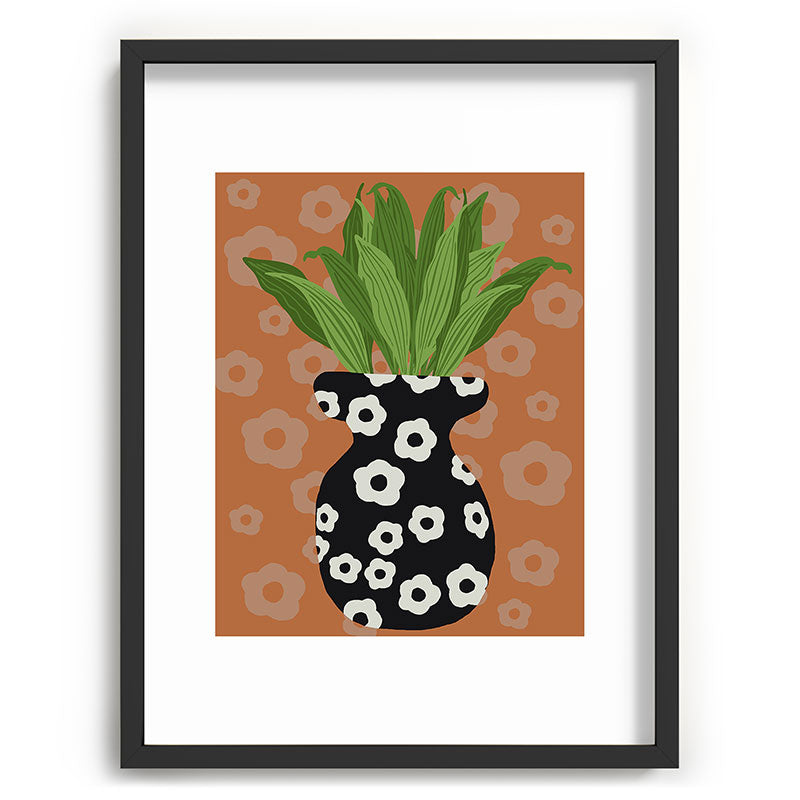 Coco de Paris Green plant retro style 5 Recessed Framing Rectangle