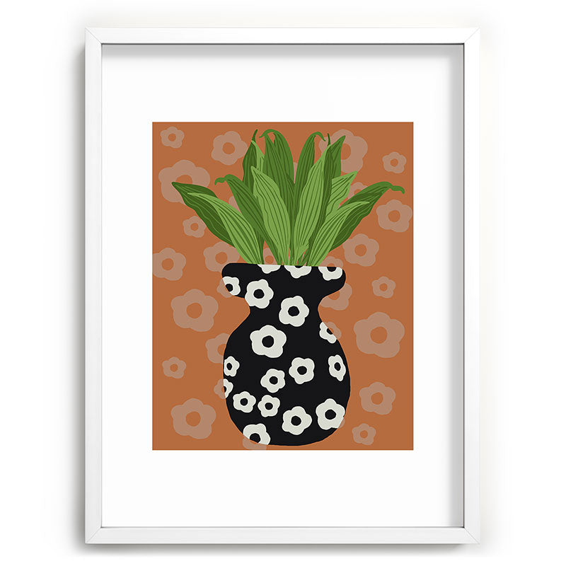 Coco de Paris Green plant retro style 5 Recessed Framing Rectangle