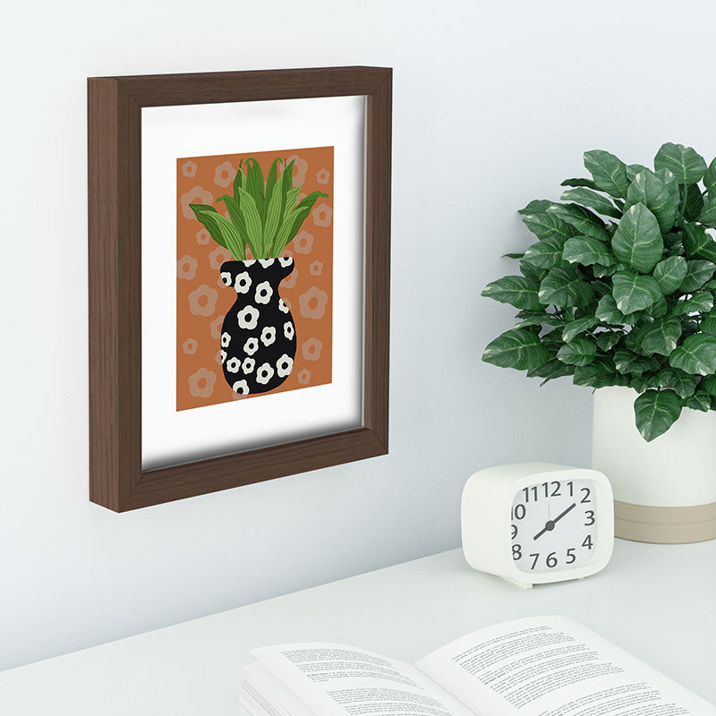Coco de Paris Green plant retro style 5 Recessed Framing Rectangle