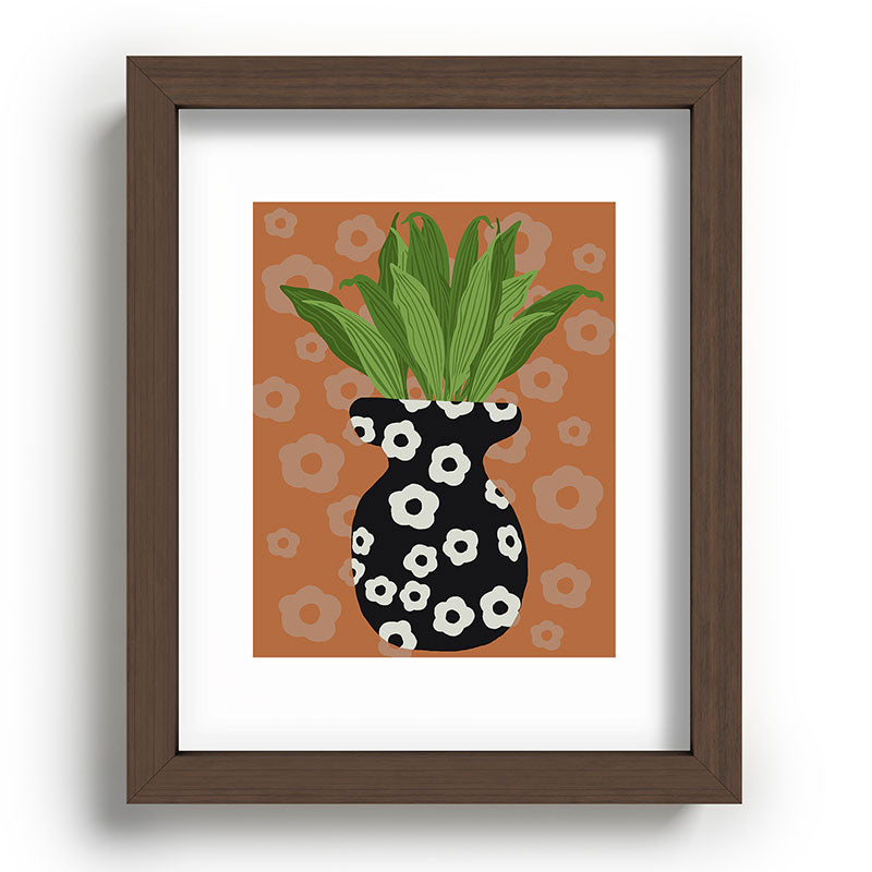 Coco de Paris Green plant retro style 5 Recessed Framing Rectangle