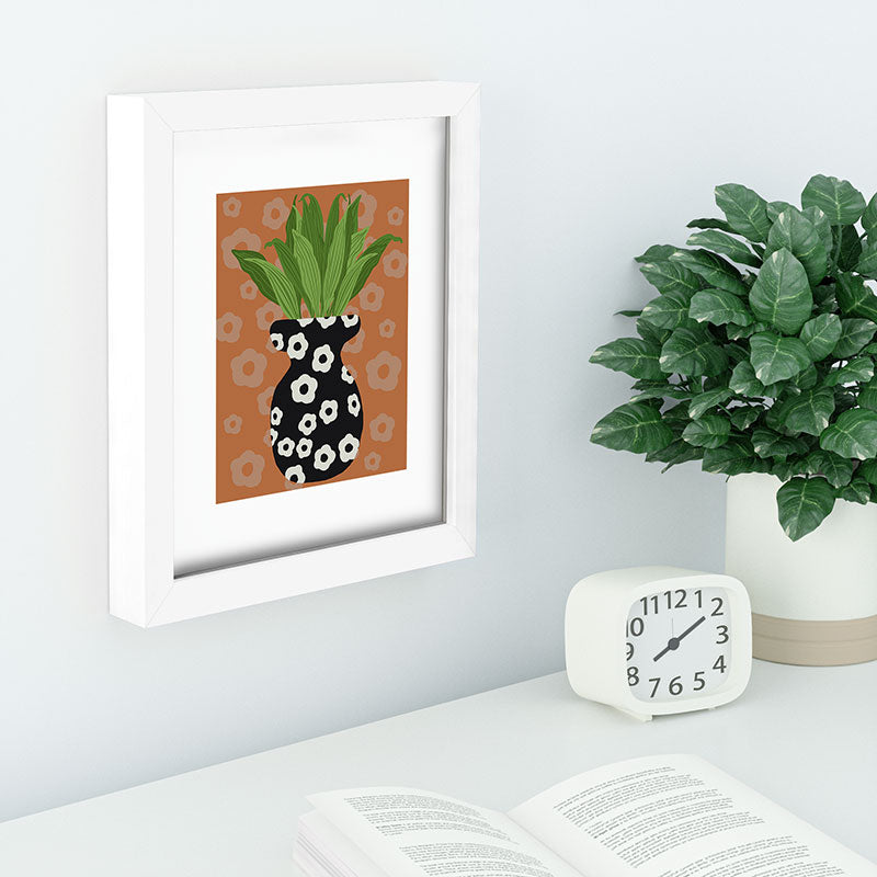 Coco de Paris Green plant retro style 5 Recessed Framing Rectangle