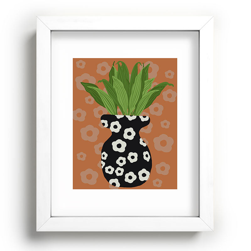 Coco de Paris Green plant retro style 5 Recessed Framing Rectangle