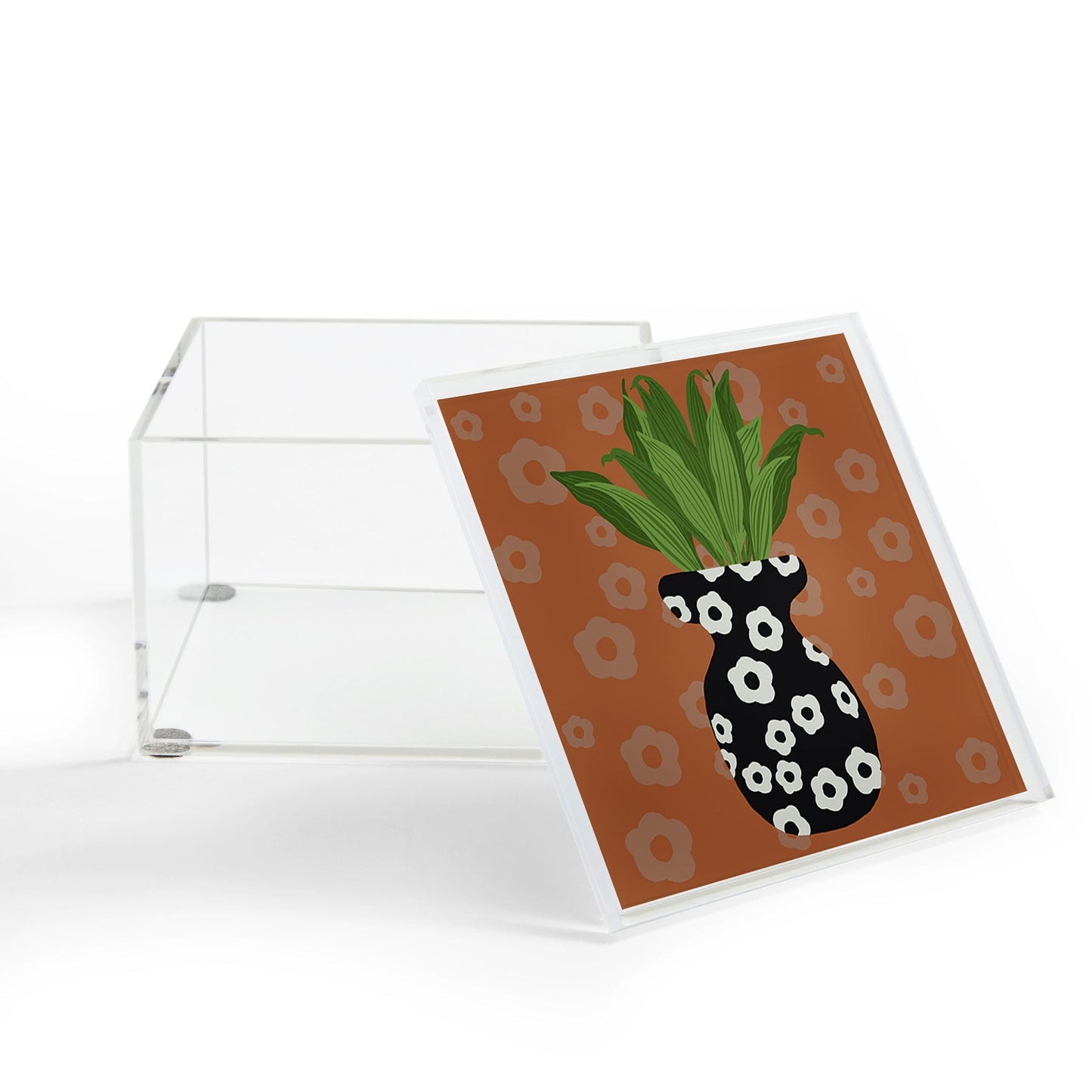 Coco de Paris Green plant retro style 5 Acrylic Box