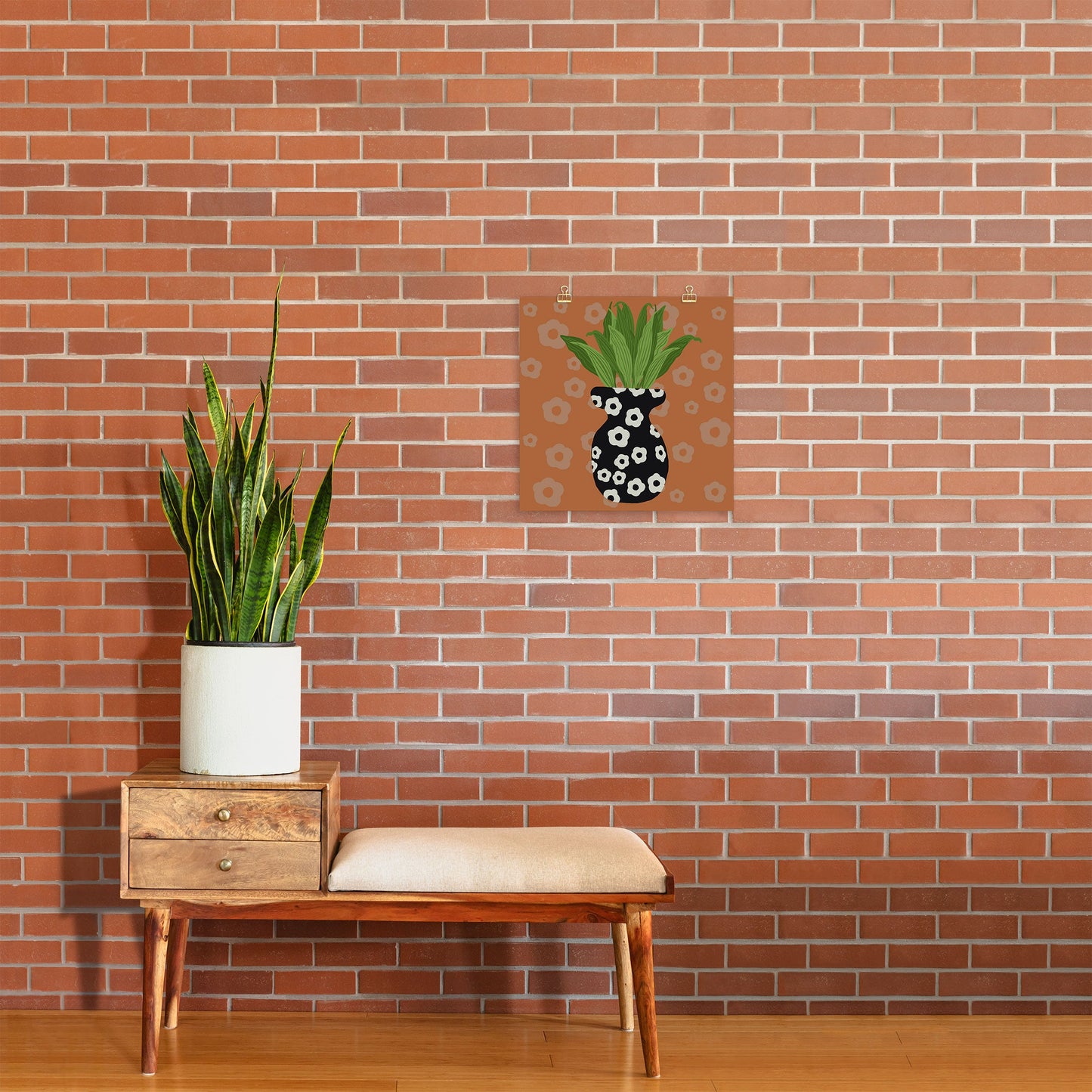 Coco de Paris Green plant retro style 5 Art Print