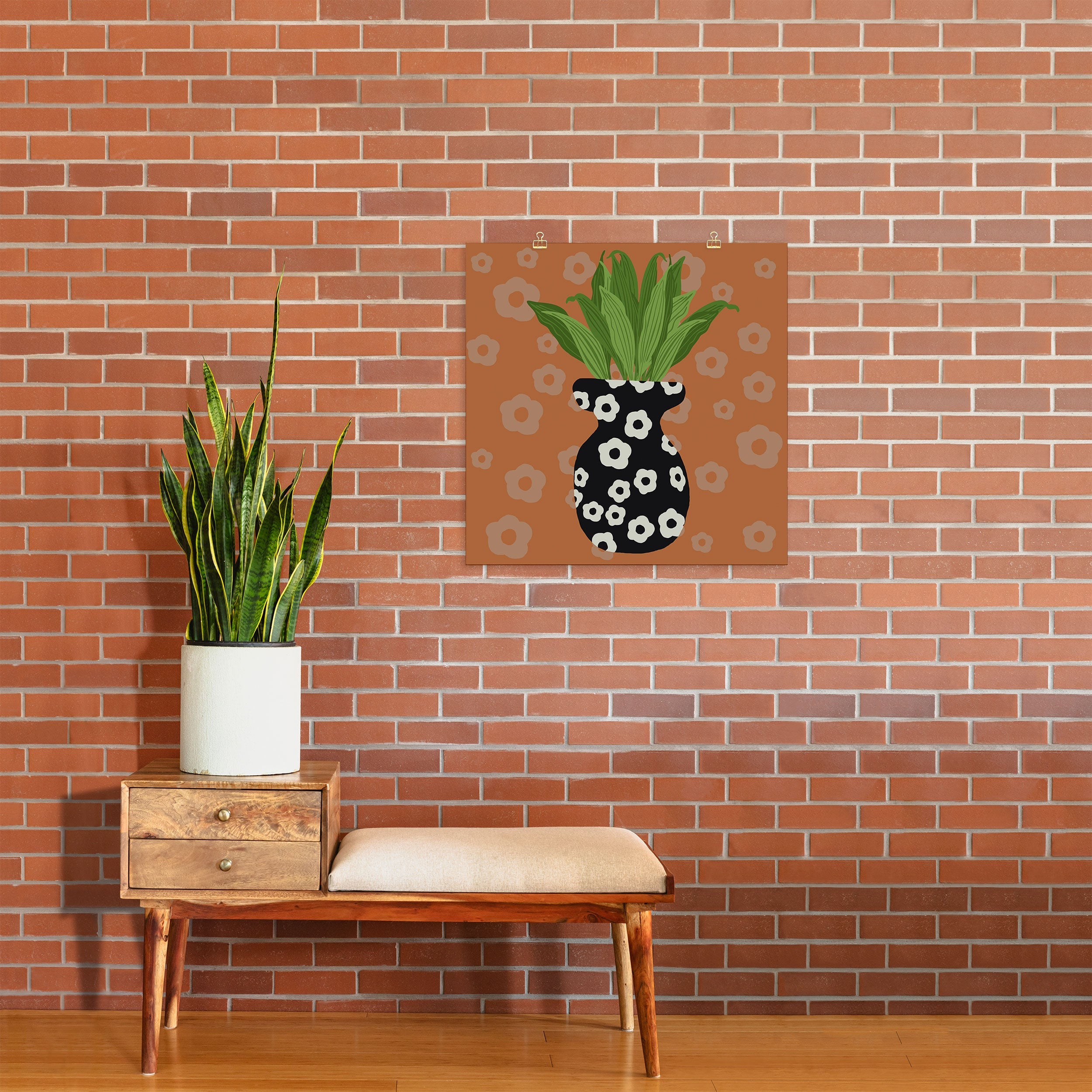 Coco de Paris Green plant retro style 5 Art Print