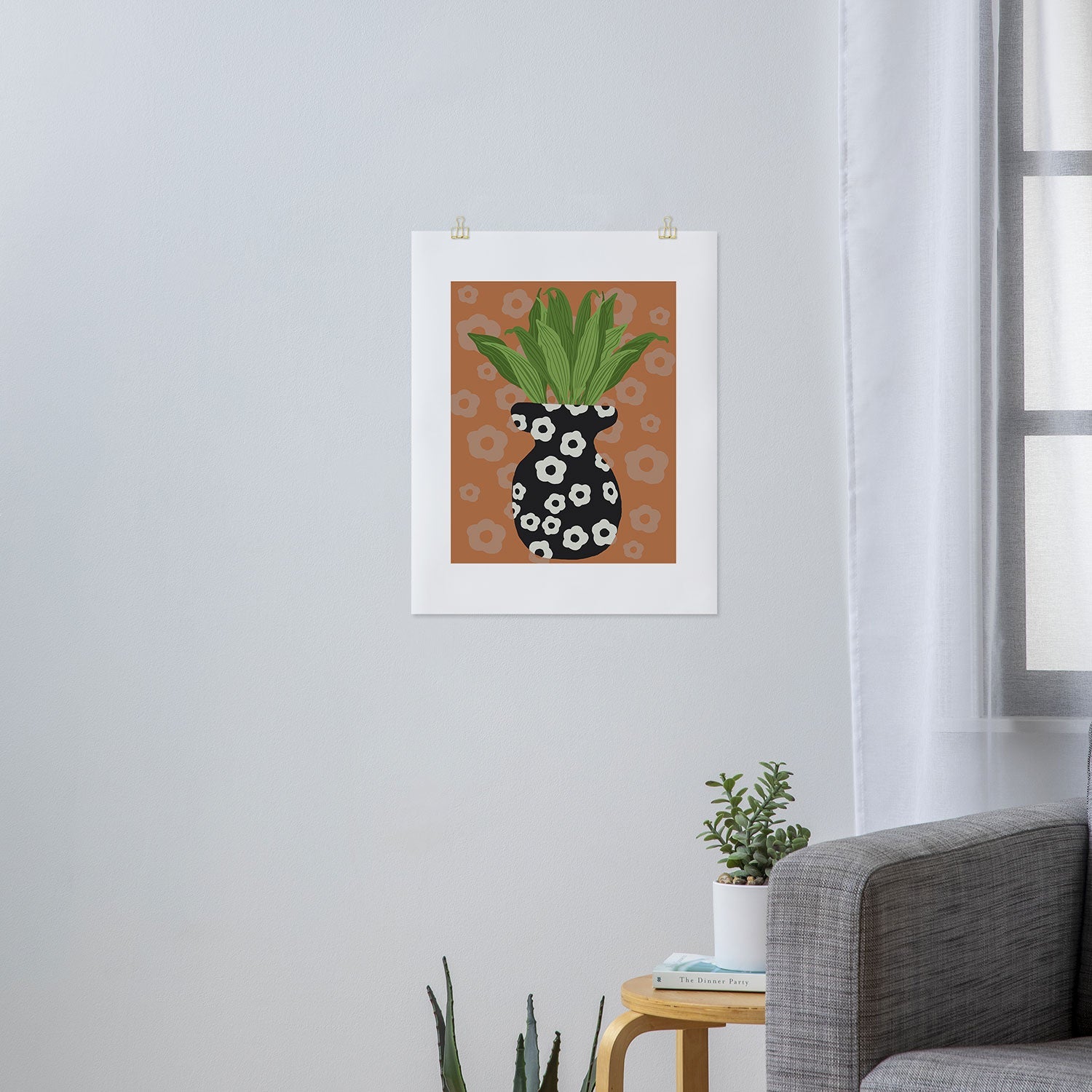 Coco de Paris Green plant retro style 5 Art Print