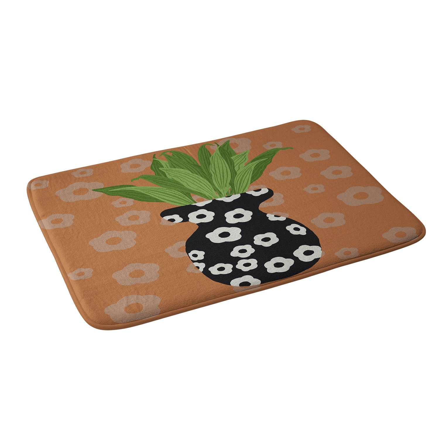 Coco de Paris Green plant retro style 5 Memory Foam Bath Mat