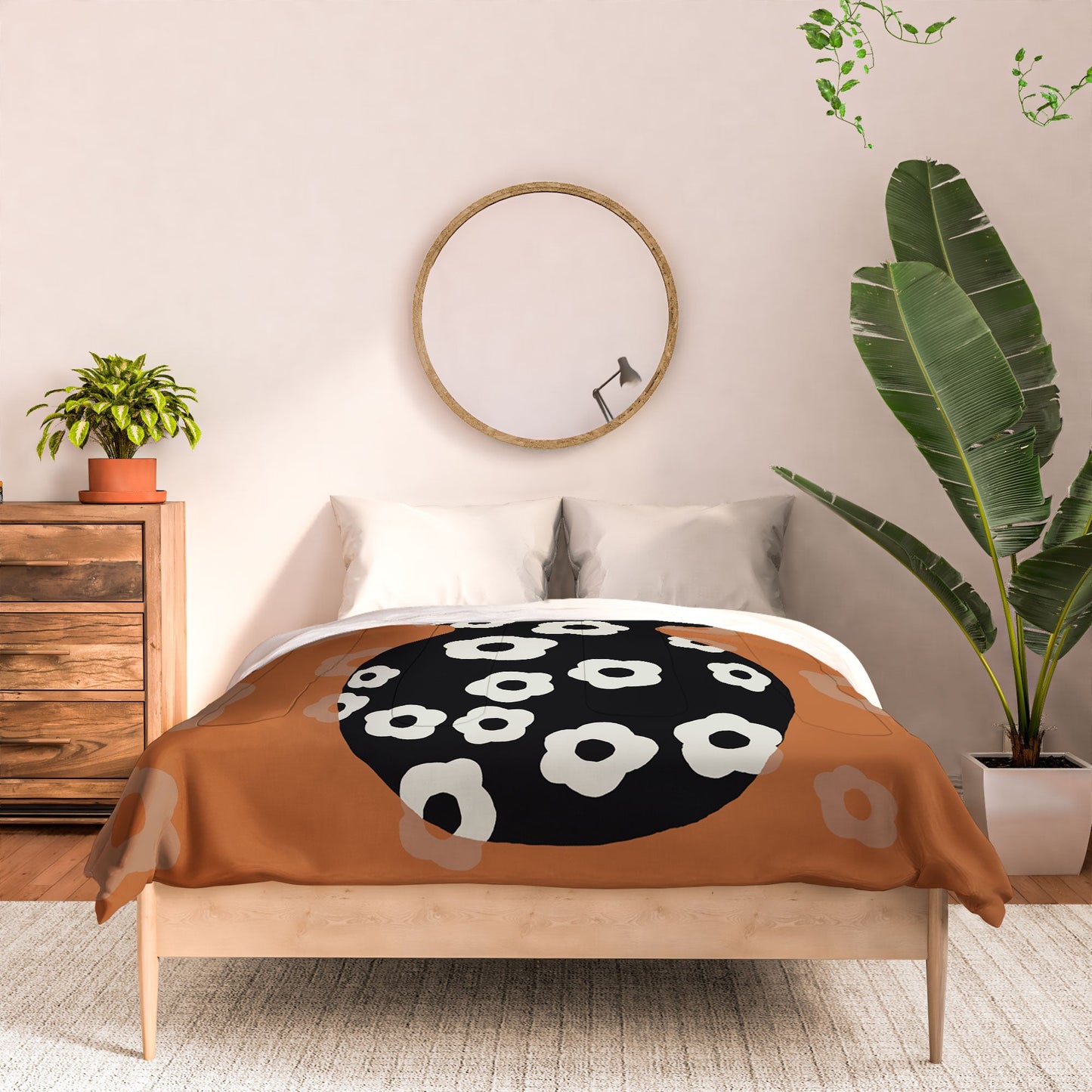 Coco de Paris Green plant retro style 5 Comforter