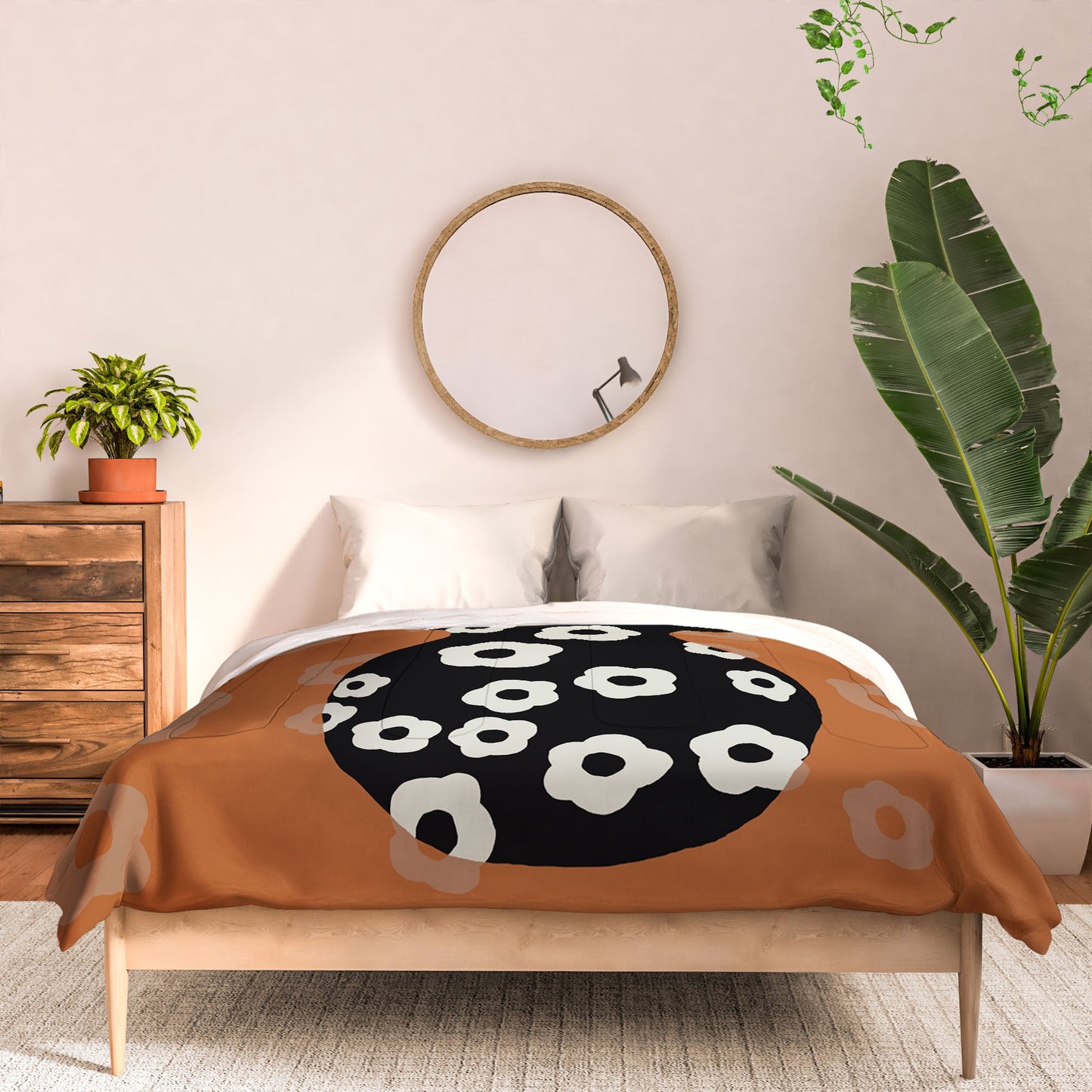 Coco de Paris Green plant retro style 5 Comforter