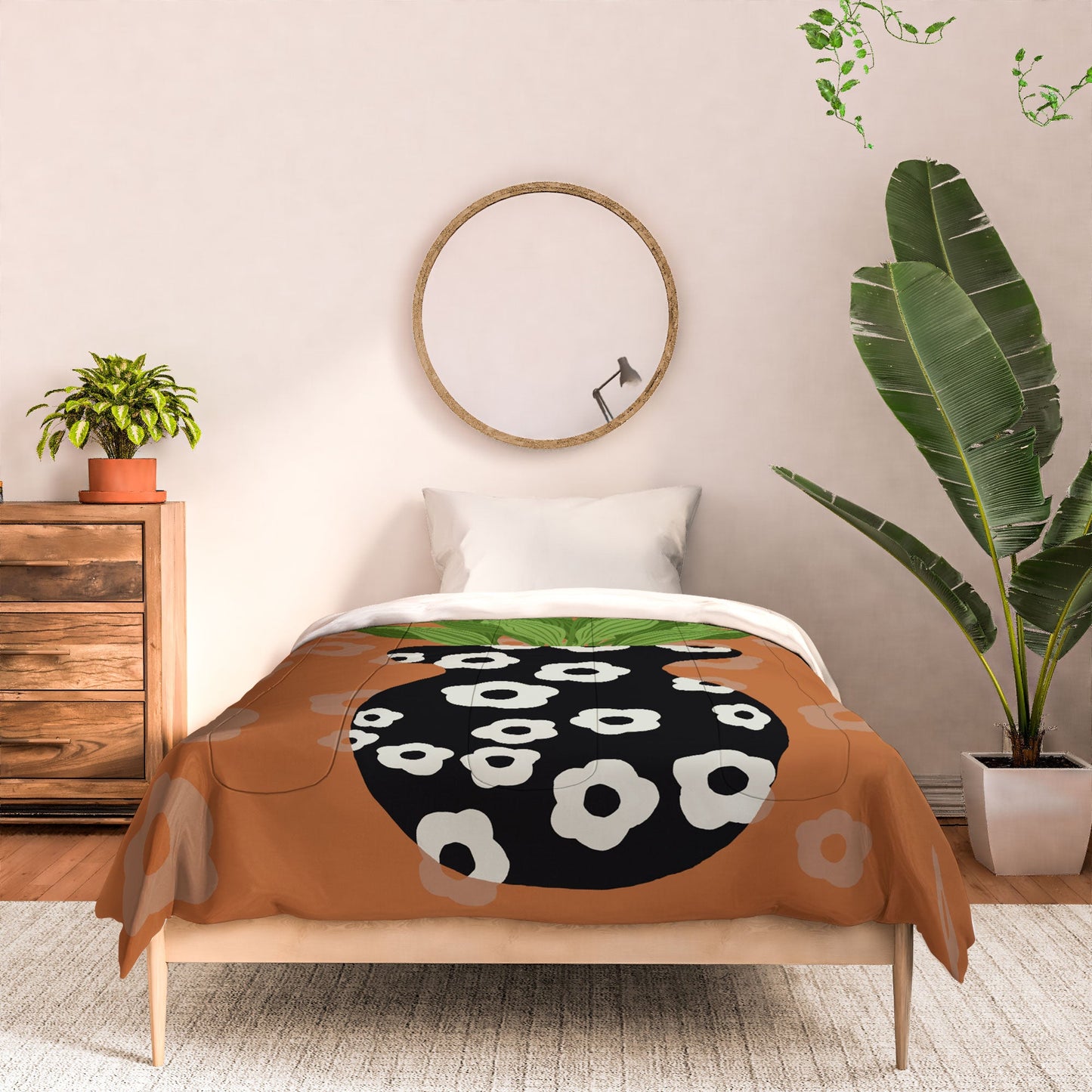 Coco de Paris Green plant retro style 5 Comforter