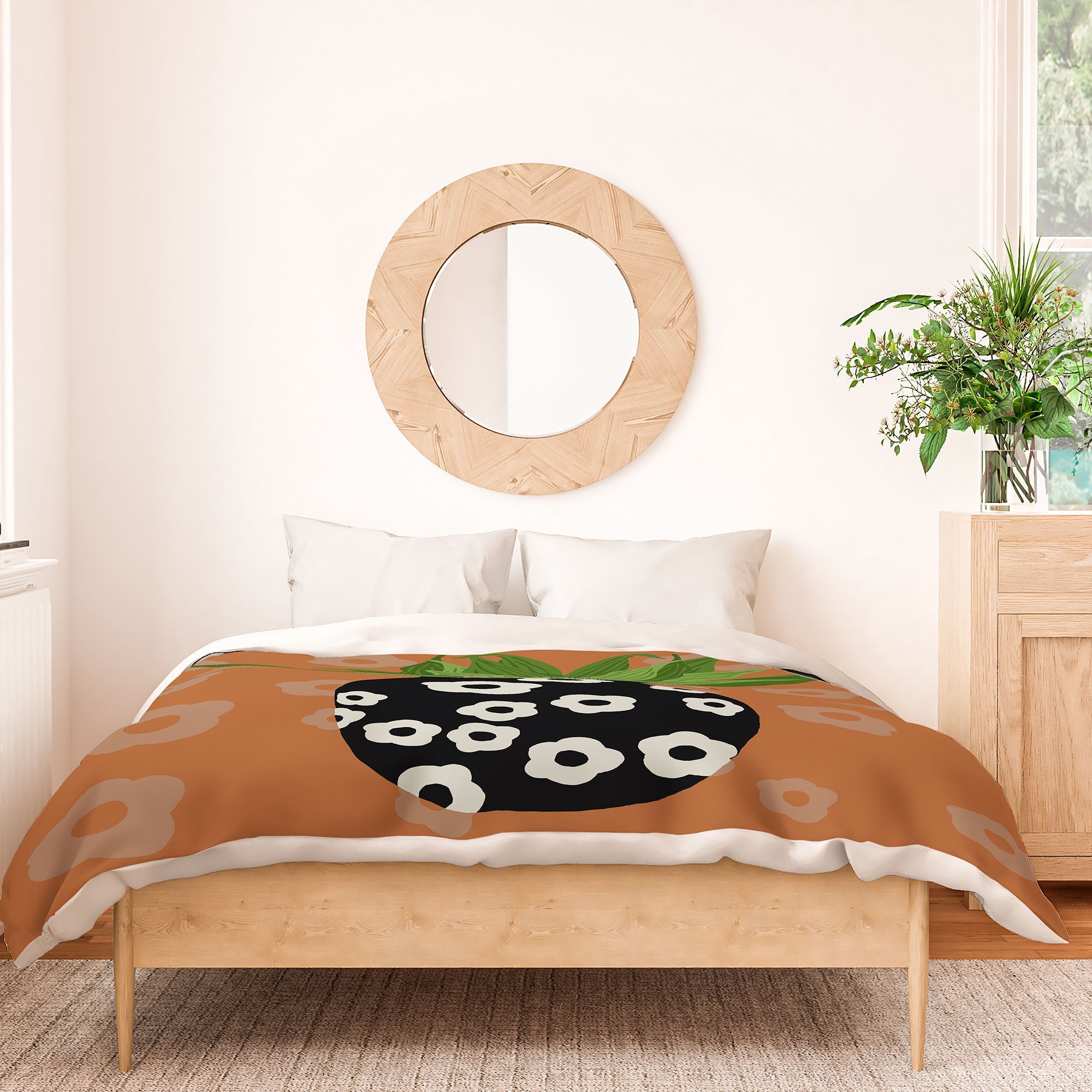 Coco de Paris Green plant retro style 5 Duvet Cover