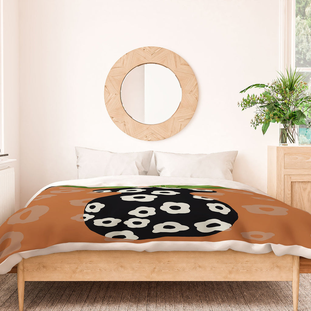 Coco de Paris Green plant retro style 5 Duvet Cover