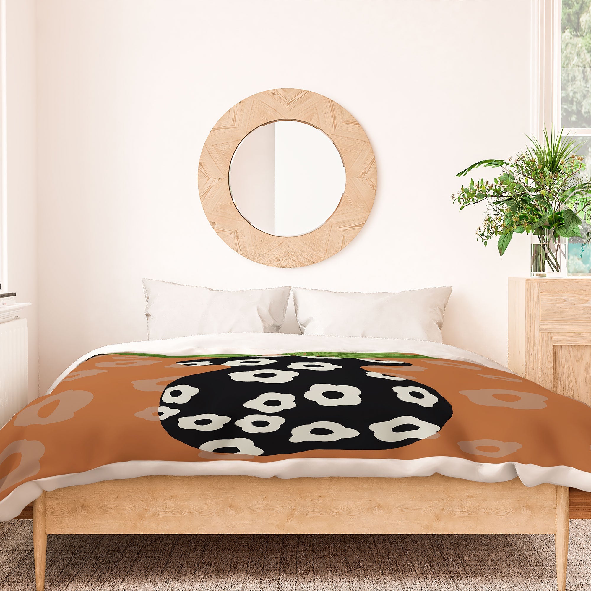 Coco de Paris Green plant retro style 5 Duvet Cover