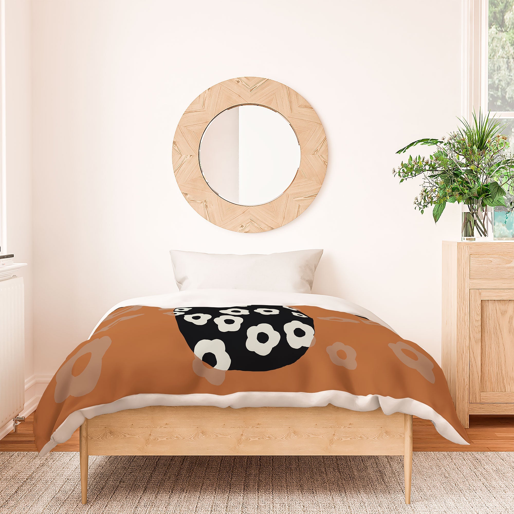 Coco de Paris Green plant retro style 5 Duvet Cover
