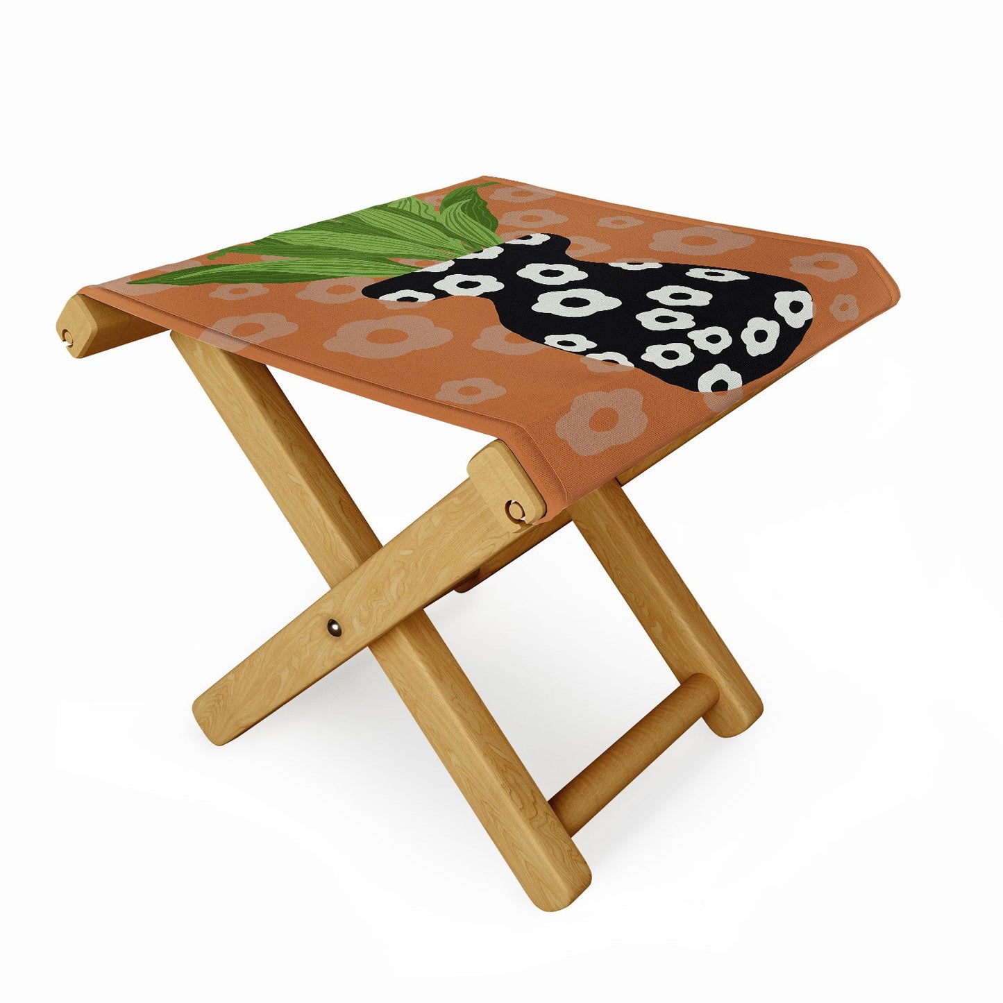 Coco de Paris Green plant retro style 5 Folding Stool