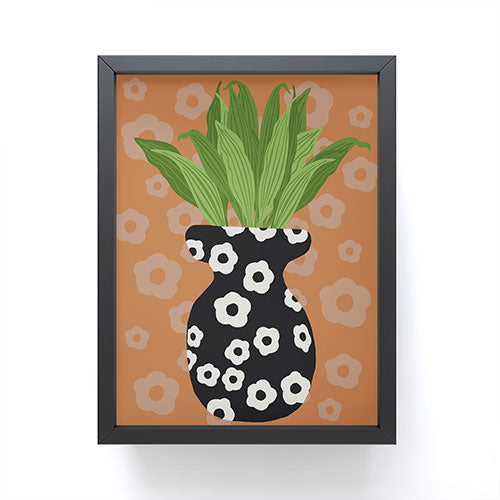 Coco de Paris Green plant retro style 5 Framed Mini Art Print